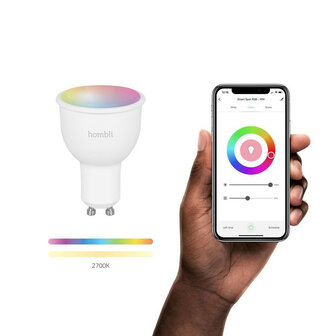 Smart spot voor binnenverlichting met wifi bediening en kleurinstelling in GU10 fitting
