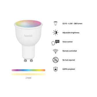 Smart spot voor binnenverlichting met wifi bediening en kleurinstelling in GU10 fitting