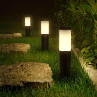 Outdoor sokkellampen voor tuinverlichting met Zigbee systeem en aluminium behuizing set van 3 stuks