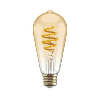 Slimme filament lamp voor binnenverlichting met wifi bediening en amberkleurig glas