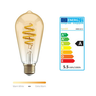 Slimme filament lamp voor binnenverlichting met wifi bediening en amberkleurig glas