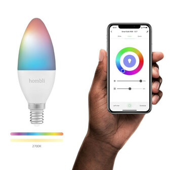 Smart lamp voor binnenverlichting met wifi bediening kleurinstelling kleine fitting E14 compatibel met Google Home en Amazon Alexa