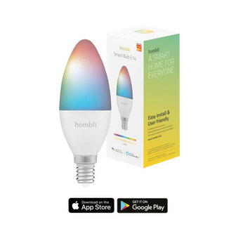 Smart lamp voor binnenverlichting met wifi bediening kleurinstelling kleine fitting E14 compatibel met Google Home en Amazon Alexa