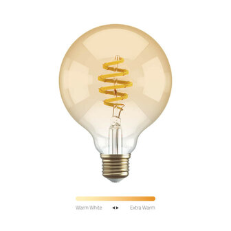 Smart lamp voor verlichting met wifi systeem en amberkleurige filament globe