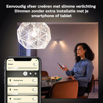 Philips Hue White GU10 Spot 3-Pack voor slimme verlichting met warm wit licht en Bluetooth Zigbee ondersteuning