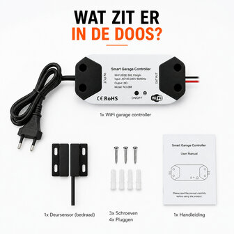 Garagedeur opener voor bestaande aandrijving met wifi bediening en spraakbesturing