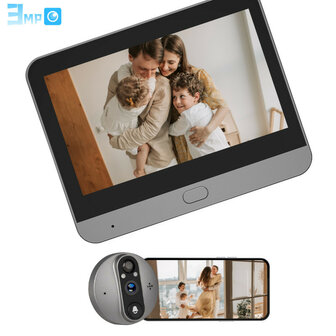 Digitale deurspion voor bewaking met 3MP camera 43 inch LCD scherm en draadloze installatie (Incl. SD Kaart)