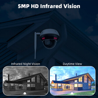 Dome buitencamera voor beveiliging met 5x optische zoom en Wifi