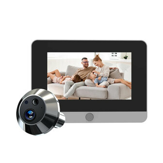 Deurspion Camera XL 5 inch scherm en 10.000mah accu met Wifi en bewegingsdetectie