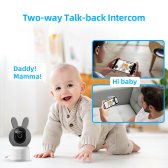 Babyfoon camera voor bewaking met Wifi en huil detectie
