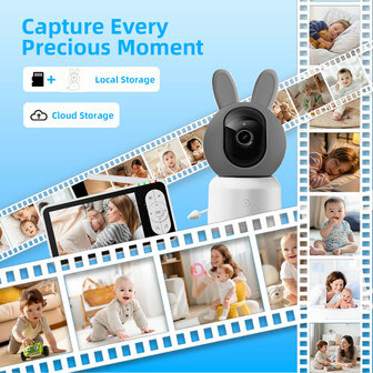 Babyfoon camera voor bewaking met Wifi en huil detectie