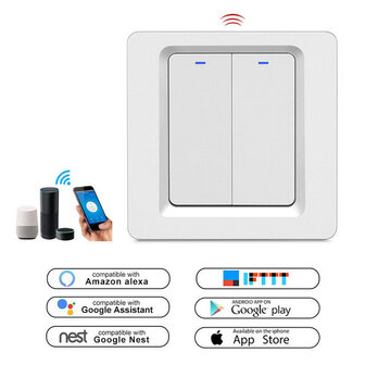 Smart Zigbee Light Switch White 2-buttons
