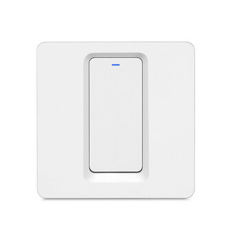 Slimme WiFi 1-voudige inbouw schakelaar voor bestaande schakelaars met controleverlichting en app bediening (wit)