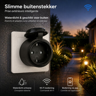 Wifi waterdichte outdoor stekker voor stroom met IP44 bescherming