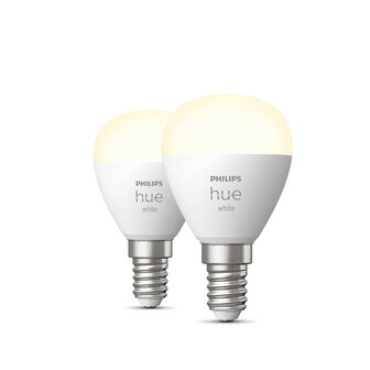 Kogellamp voor slimme verlichting met E14 fitting warm wit licht dimbaar Bluetooth Zigbee 3.0 per 2 stuks kunststof