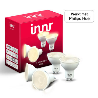 Ledspot voor verlichting met Zigbee 3 0 systeem warm wit licht 2700K dimbaar GU10 fitting 4 pack plastic