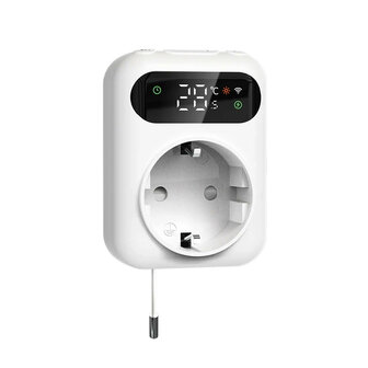 Stekkerthermostaat met NTC-sensor en Tuya Smart Life-app, 10A, Wit