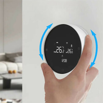 Thermostaat voor CV met WiFi (Tuya), touchscreen en 433MHz ontvanger - Wit