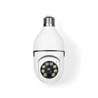 E27 camera lamp 360&deg; panoramisch Full HD 1080p wit