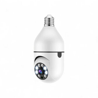 E27 camera lamp 360&deg; panoramisch Full HD 1080p wit