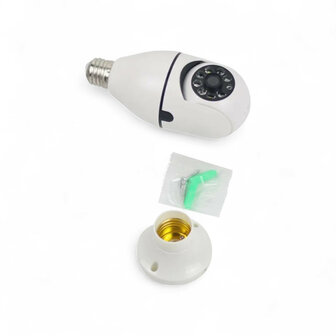 E27 camera lamp 360&deg; panoramisch Full HD 1080p wit
