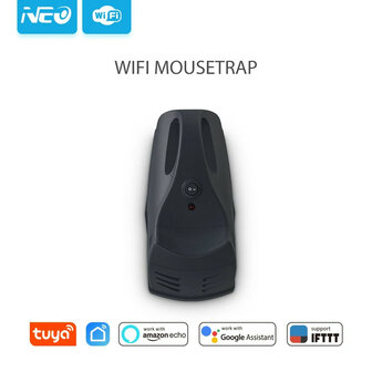 Wifi muizenval met 7000V en Tuya-app, draadloos op 4x AA-batterijen, zwart