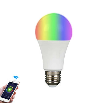 Smart lamp E27 met RGB en instelbaar wit licht via wifi en app