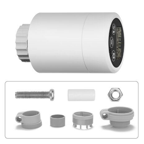 Set Slimme Programmeerbare Radiatorknoppen + Zigbee 3.0 Gateway "Basic 1"