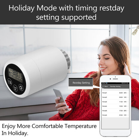 Set Slimme Programmeerbare Radiatorknoppen + Zigbee 3.0 Gateway "Basic 1"