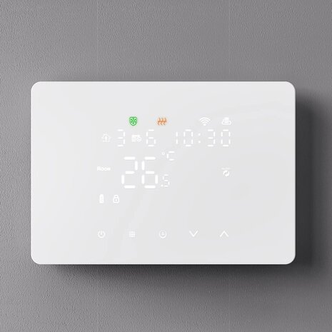 Zigbee Opbouw Thermostaat met Touchscreen voor C.V. Installatie (zwart)