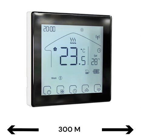 Wifi Draadloze Thermostaat met Touchscreen voor C.V. Installatie (zwart)