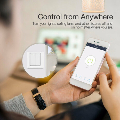 Smart WiFi Lichtschakelaar Wit 1-knop