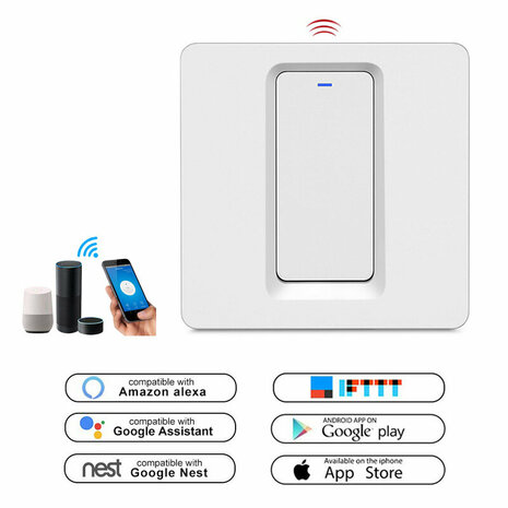 Smart WiFi Lichtschakelaar Wit 1-knop