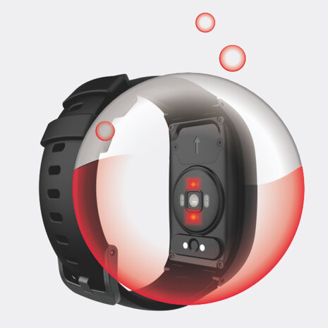 SOS Horloge LCD display met 2-weg communicatie en hartslagmeter (GPS optie)