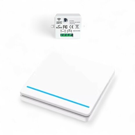 RF 433Mhz Slimme Draadloze Schakelaar Wit (1-knop) - SET