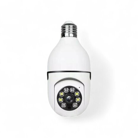 Wifi Beveiligings Camera 360 graden draaibaar E27 Schroefaansluiting 2.4 Ghz