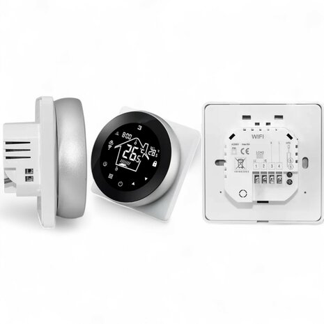Wifi Inbouw Thermostaat met Touchscreen voor Elektrische vloerverwarming en Infrarood (zwart)