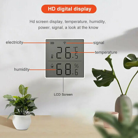 Luchtvochtigheid en Hygrometer met groot display