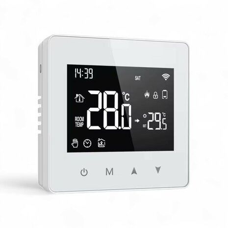 Wifi Opbouw Thermostaat met Touchscreen voor C.V. Installatie (wit)