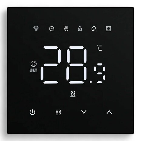 Wifi Inbouw Thermostaat met Touchscreen voor C.V. Installatie (zwart)
