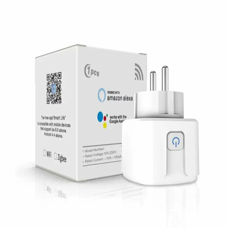 3-PACK | Slimme Stekkers 16A | WiFi & Bluetooth | Energiemeter | Werkt met app