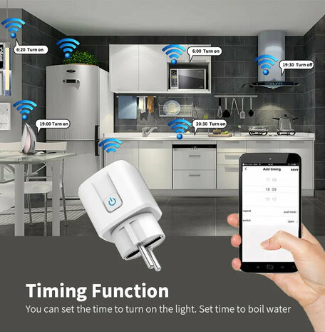 3-PACK | Slimme Stekkers 16A | WiFi & Bluetooth | Energiemeter | Werkt met app