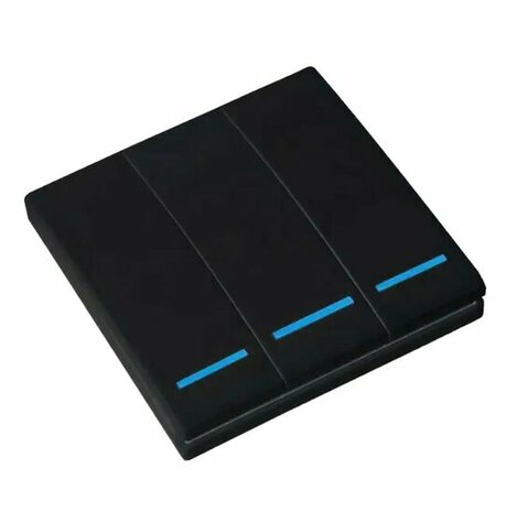 RF 433 Mhz Slimme Draadloze Schakelaar Zwart (3-knoppen) - SET