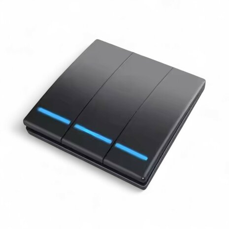 RF 433Mhz Slimme Draadloze Schakelaar Zwart (3-knoppen) - LOSSE KNOP