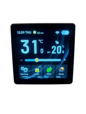 Wifi Inbouw Thermostaat met Full Screen TFT voor C.V. Installatie (zwart)