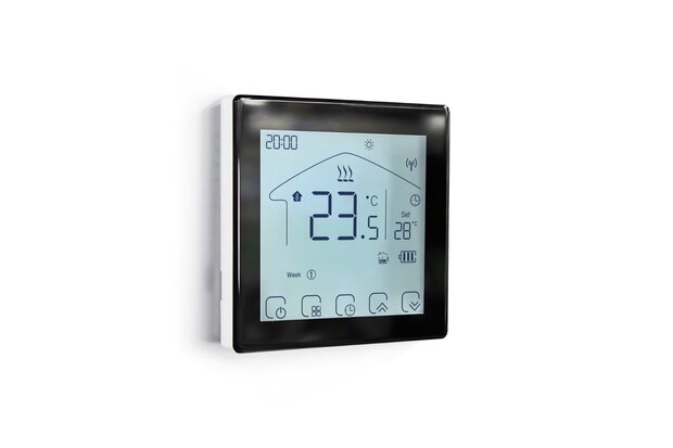 Wifi Draadloze Thermostaat met Touchscreen voor C.V. Installatie (zwart)