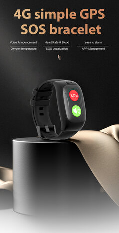 SOS Horloge 2-knops met 2-weg communicatie en hartslagmeter (GPS optie)