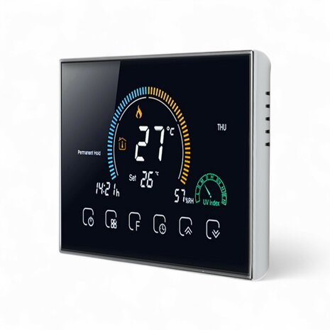 Wifi Inbouw Thermostaat met Touchscreen voor Electrische verwarming  (zwart)