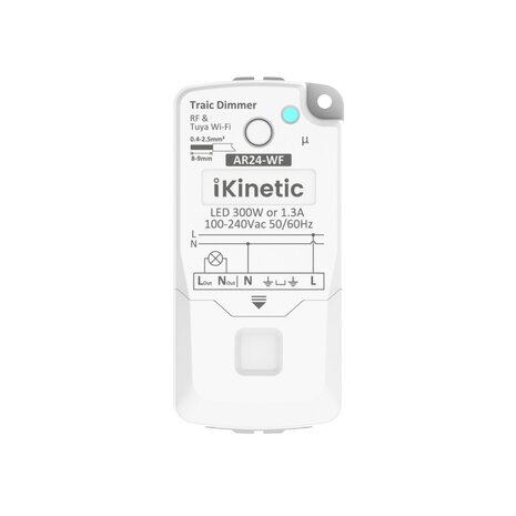 Draadloze Wandschakelaar Zwart (Kinetisch) 2-Voudig Aan/Uit + Dimmer - Set