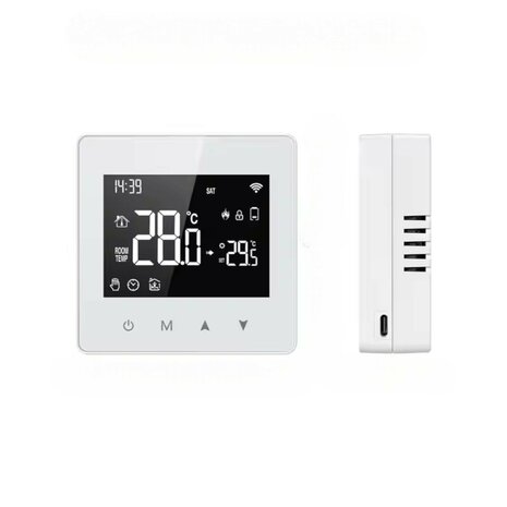 Thermostat Wi-Fi en saillie avec écran tactile pour chauffage central (noir)